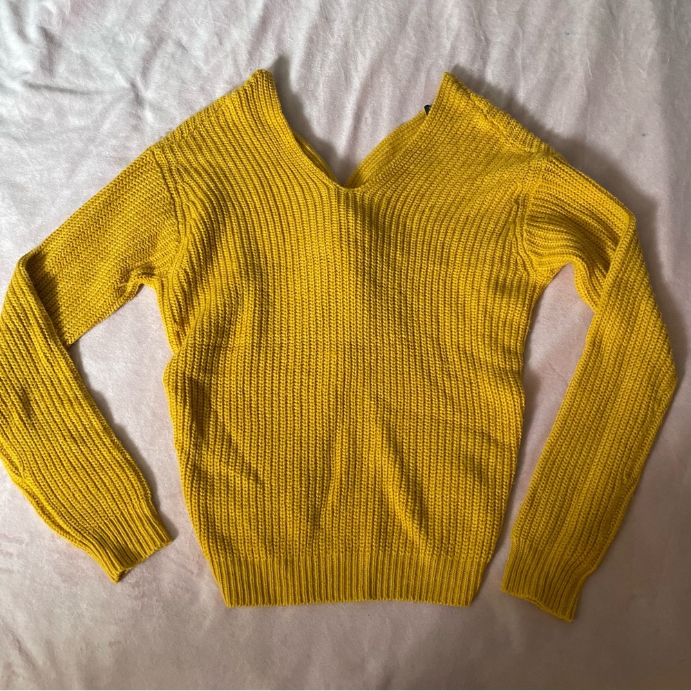 Urban Heritage Mustard Open Back Sweater